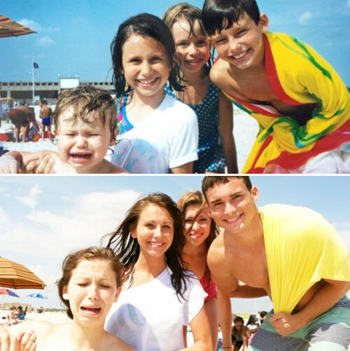 Re-created family photos: then and now Re-created family photos: then and now