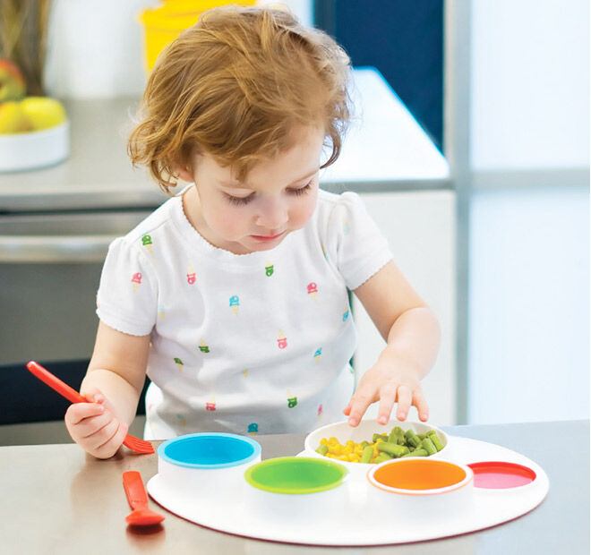 baby eating plates