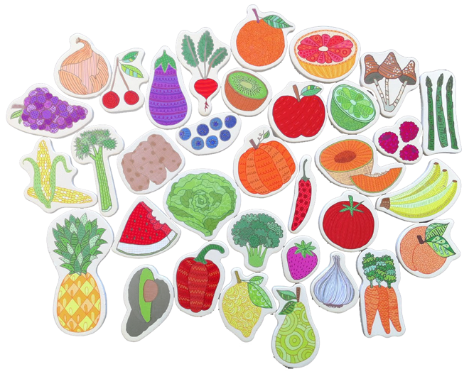 magnetic fruit and vegetables