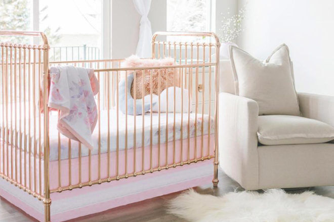 rose gold baby cot