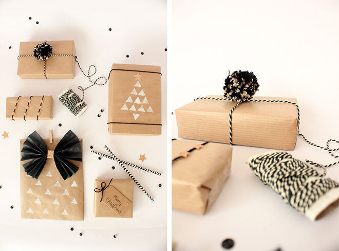 wrapping with brown paper