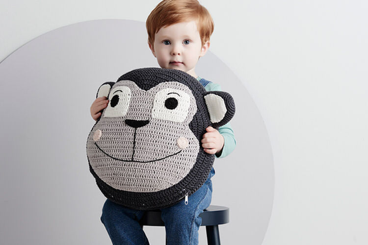 LaDeDah Monkey snuggle cushion