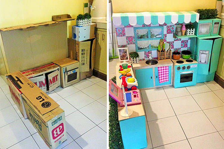 toddler play kitchen DIY