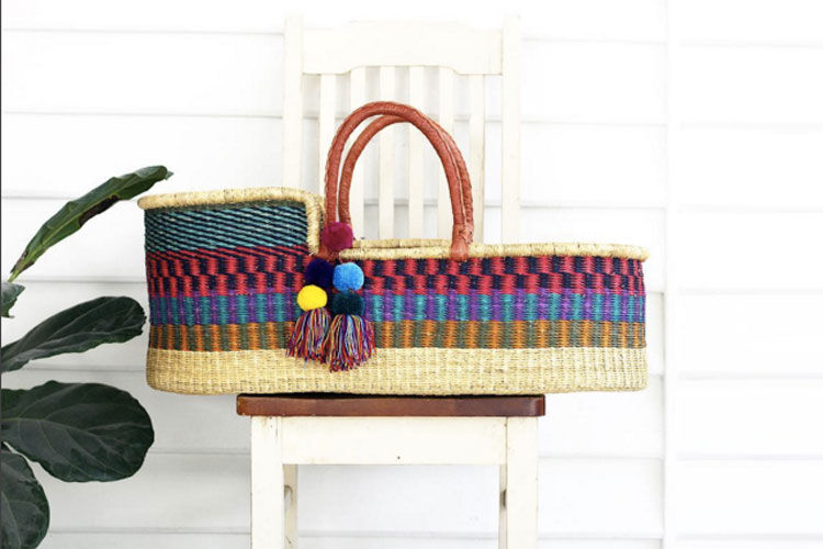 The traditional Moses Basket gets a colourful twist Mum's Grapevine