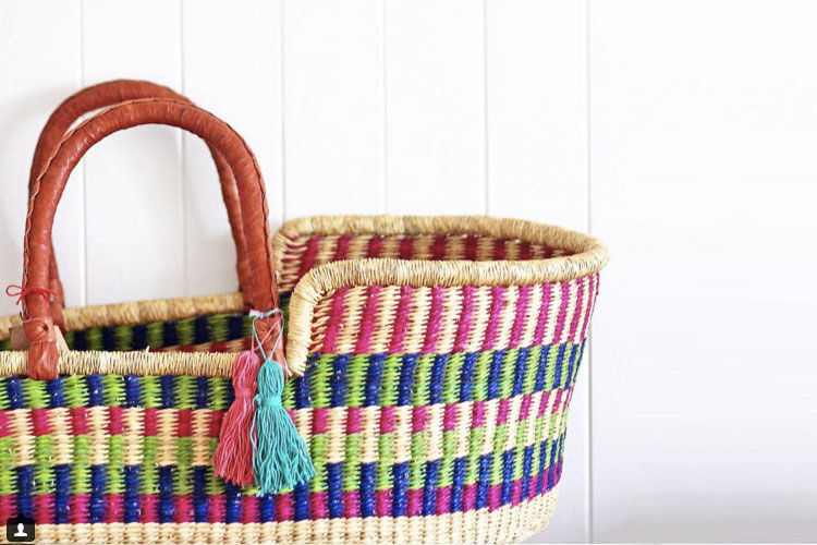 colourful moses basket