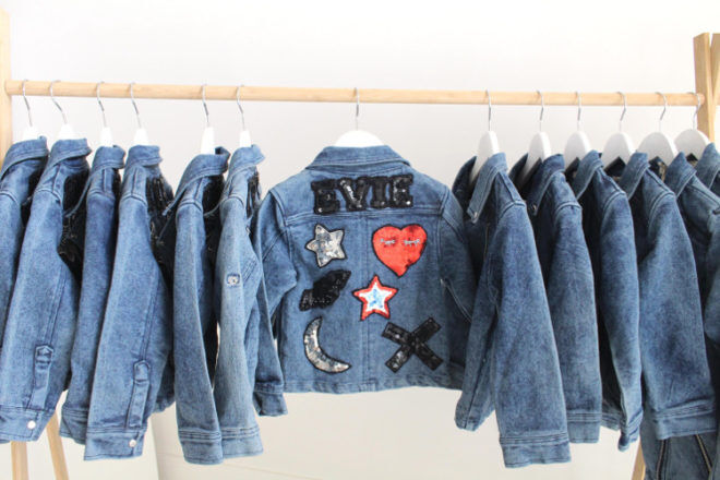 kids personalised denim jacket