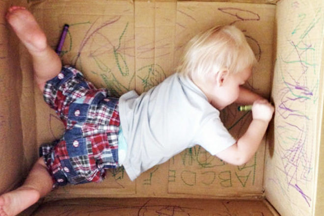 toddler cardboard box