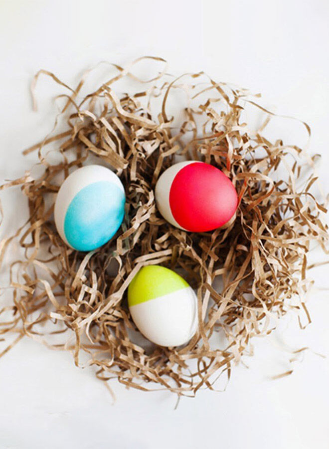 Colour blocking easter egg designs