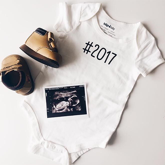 onesie pregnancy announcement idea