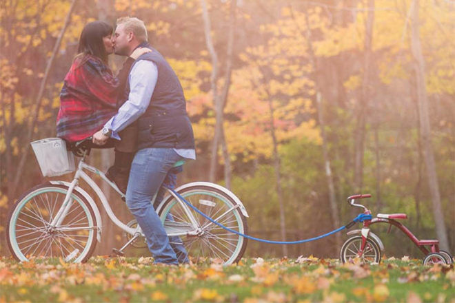 bike and trike pregnancy announcement idea