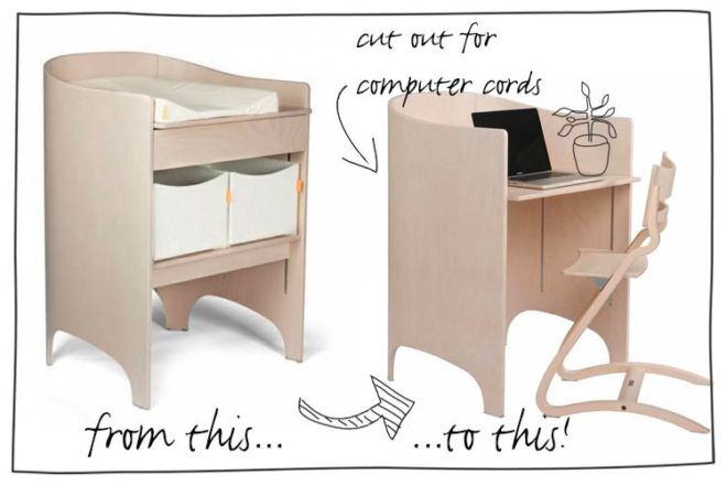 stokke change table convert to desk