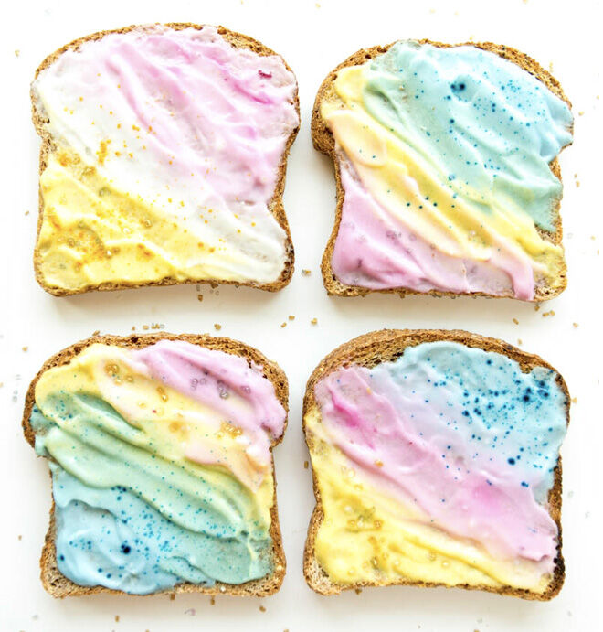 pastal unicorn toast