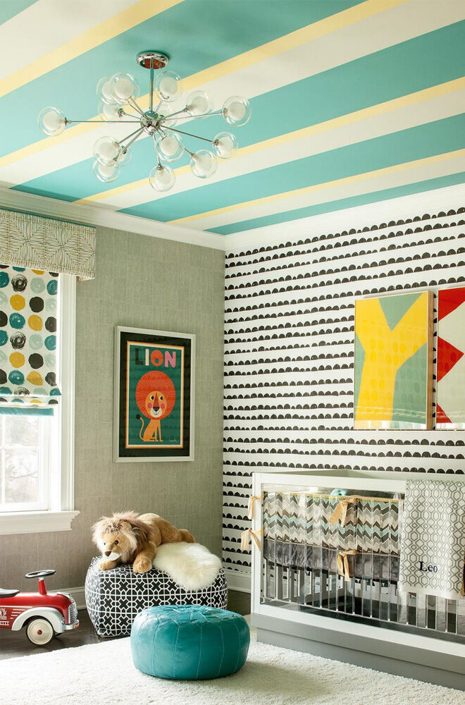 Nursery trend 15 ways to use wallpaper on the ceiling Mum's Grapevine