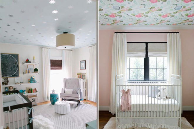 Nursery Trend 15 Ways To Use Wallpaper On The Ceiling Mum S Grapevine