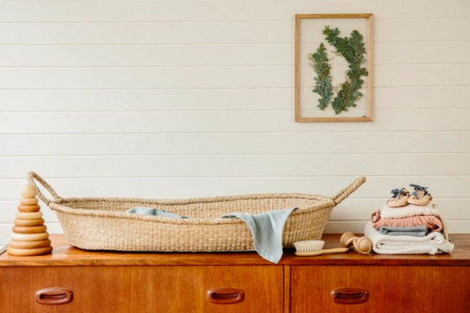 wicker basket changing table