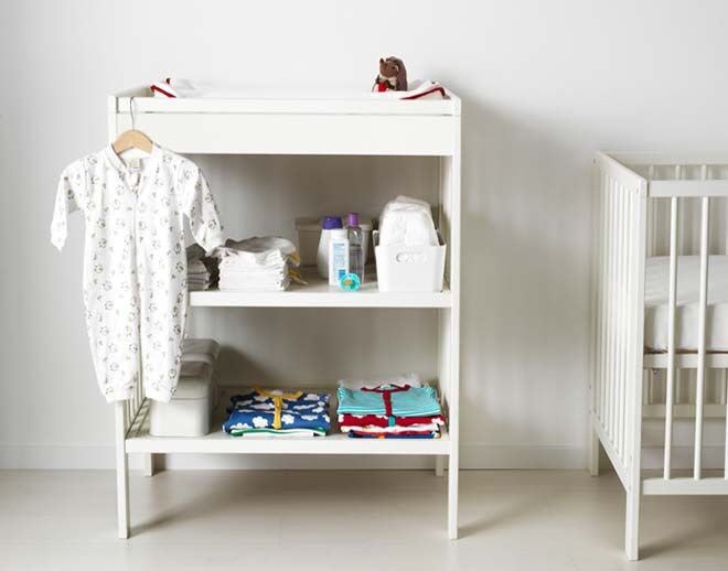 changing table with cubbies