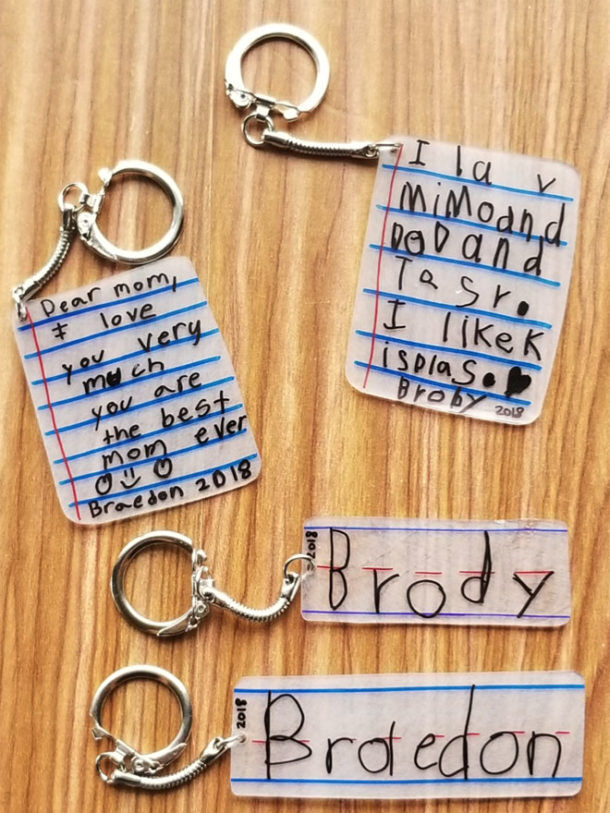 Make DIY keepsake keychain with your kids' handwriting Mum's Grapevine