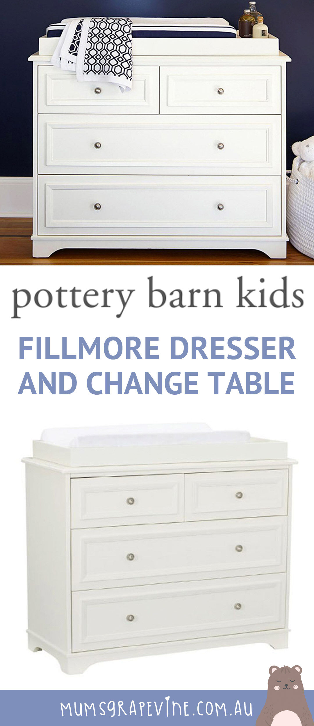 fillmore dresser & changing table topper