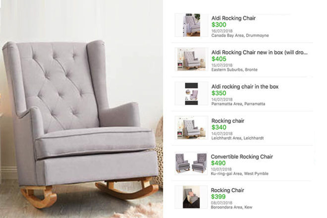Mums furious as Aldi's $199 rocking chairs resold for big bucks | Mum's