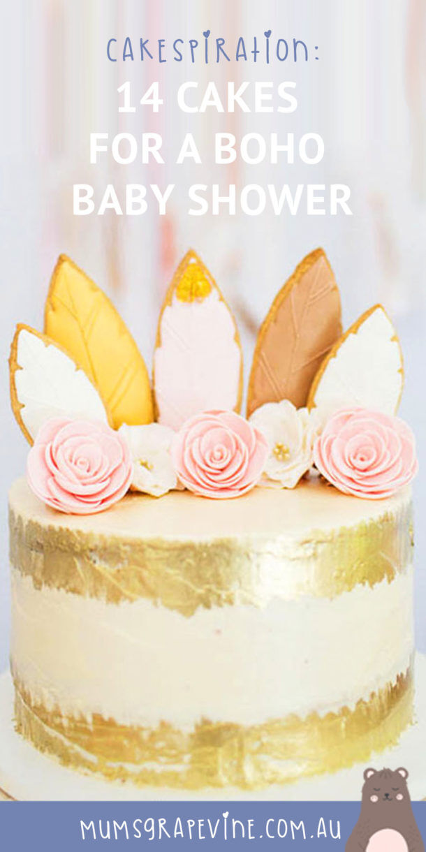 Cakespiration 14 chic cakes for a boho baby shower Mum's Grapevine