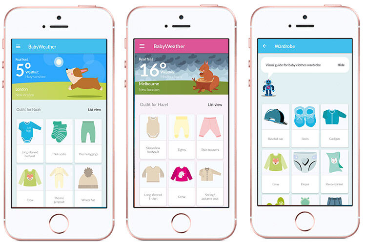BabyWeather App: chooses baby's outfit 