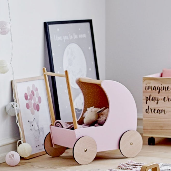 wooden dolls pram for 1 year old