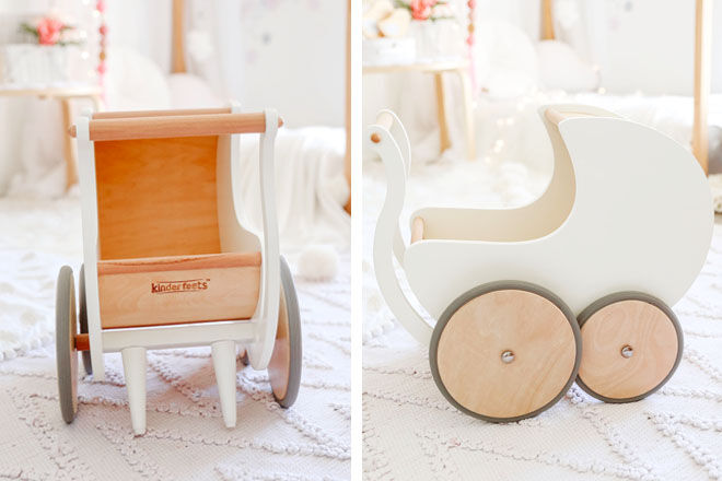 kinderfeets wooden doll pram