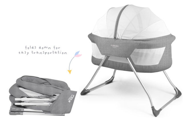 bassinet with zipper top