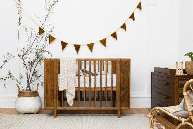 white and natural cot