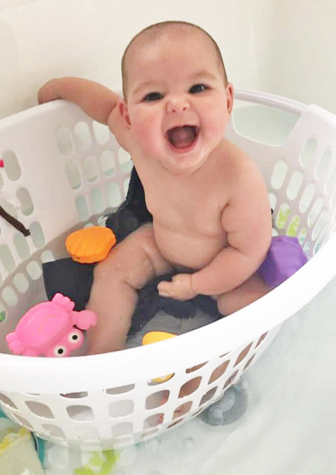 laundry basket baby bath