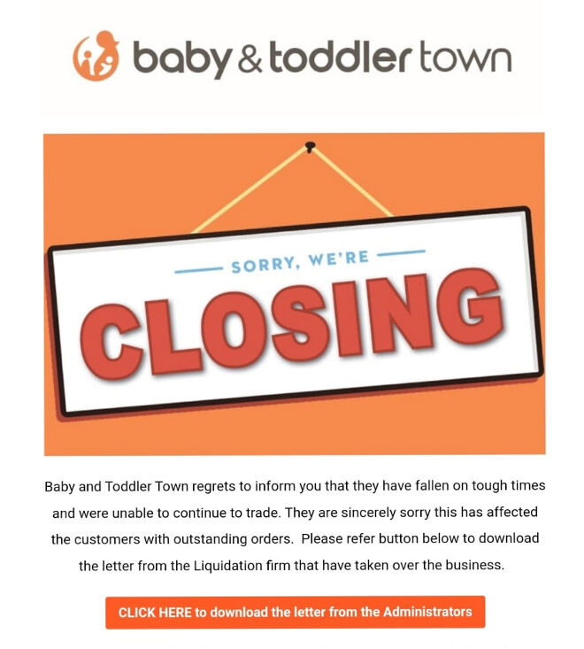 Baby Toddler Town Goes Into Liquidation