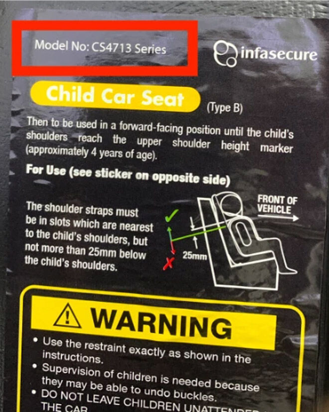 infasecure car seat cs4413