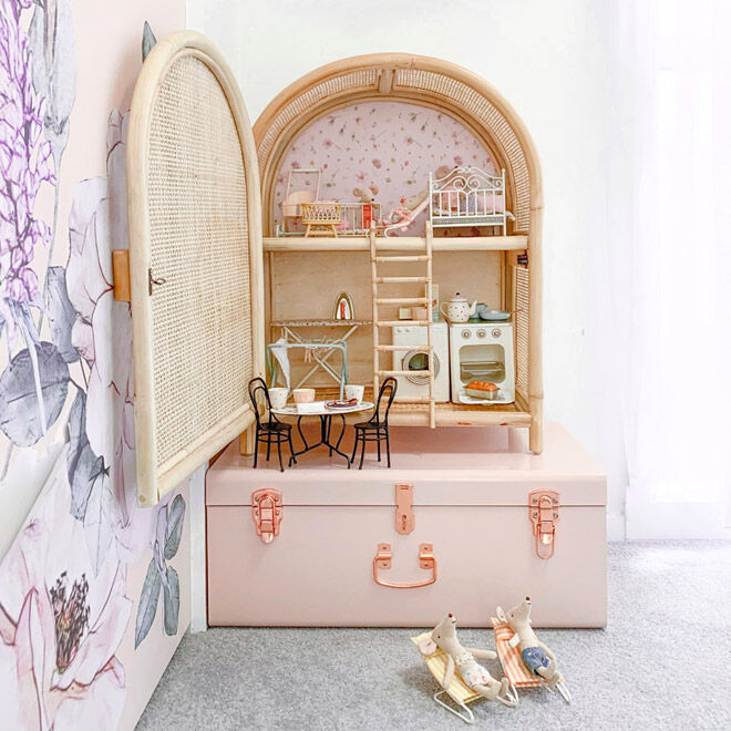 small wooden doll house