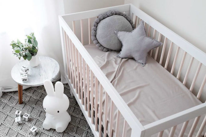 grey cot sheets