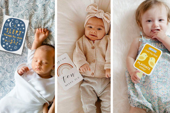 baby of colour milestone cards