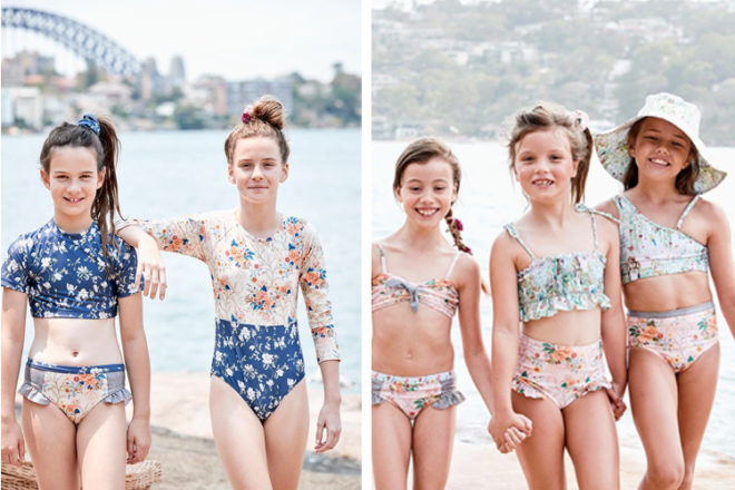 MOGOV Toddler Baby Kids Girls Floral Shoulder Strap Swimwear Summer Beach Vacation Romper 