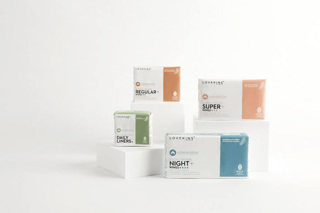 Lovekins feminine hygiene pads and liners