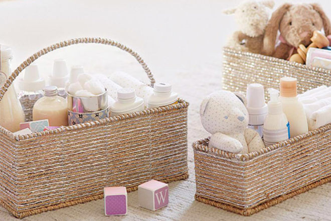wicker nappy caddy