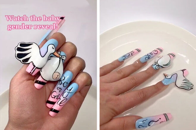 Gender Reveal Acrylic Nails - wide 6