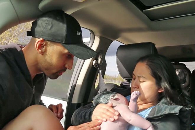Dashcam baby birth
